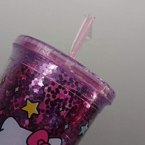 NWT Hello Kitty Print Glitter Pink Tumbler 32oz - Picture 4 of 5